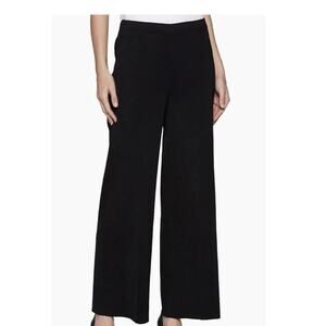 Womens Ming Wang Pullon Knitwear Wide Leg Pants Black Size L EUC!